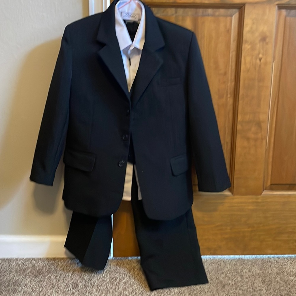 3 piece pinstripe Gabriel suit with white shirt included.